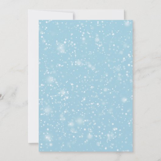 Kerst van feestdag: Star Blue Snow Kaart (Achterkant)