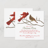 Kerst van feestelijke Rode Kardinalen Kaart (Voorkant / Achterkant)