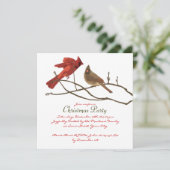 Kerst van feestelijke Rode Kardinalen Kaart (Staand voorkant)