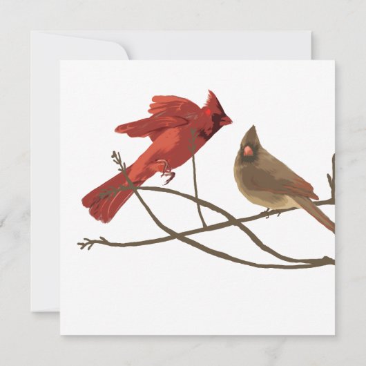Kerst van feestelijke Rode Kardinalen Kaart (Achterkant)