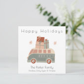 Kerst Van Flat Vakantie Kaart (Staand voorkant)