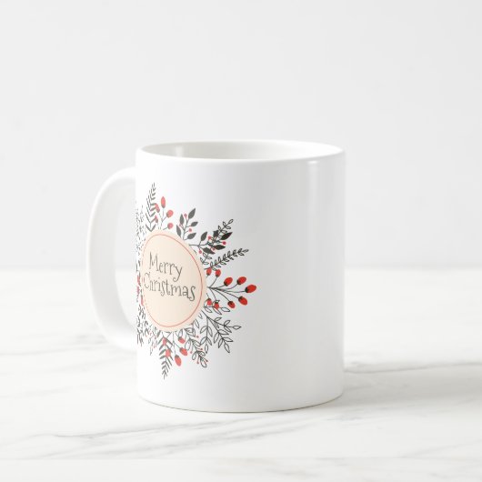  kerst van Floral Merry | Klassieke Mok (Voorkant links)