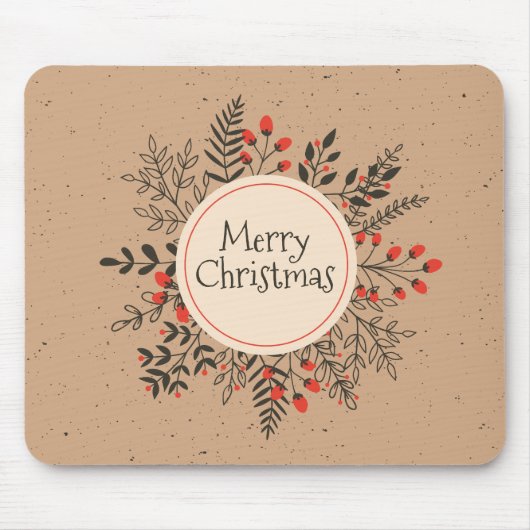 kerst van Floral Merry | Mousepad Muismat (Voorkant)
