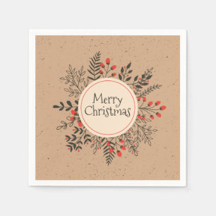 kerst van Floral Merry   Napkin Servet