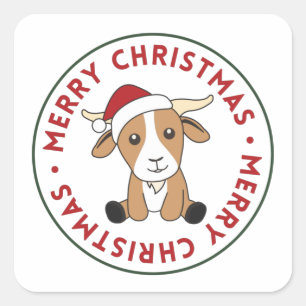 Kerst van geit winterdieren Sticker