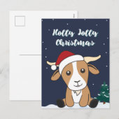Kerst van geiten Winter Dieren Holiday Postca Feestdagenkaart (Voorkant / Achterkant)