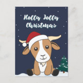 Kerst van geiten Winter Dieren Holiday Postca Feestdagenkaart (Voorkant)