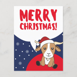 Kerst van geiten Winter Dieren Holiday Postca Feestdagenkaart