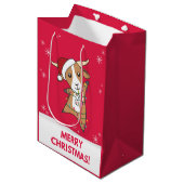 Kerst van geiten Winterdieren Gemiddelde reukbasis Medium Cadeauzakje (Voorkant Gekanteld)