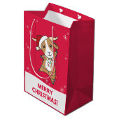 Kerst van geiten Winterdieren Gemiddelde reukbasis Medium Cadeauzakje (Achterkant Gekanteld)