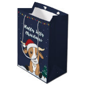 Kerst van geiten Winterdieren Gemiddelde reukbasis Medium Cadeauzakje (Voorkant Gekanteld)