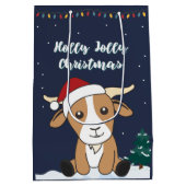 Kerst van geiten Winterdieren Gemiddelde reukbasis Medium Cadeauzakje (Achterkant)