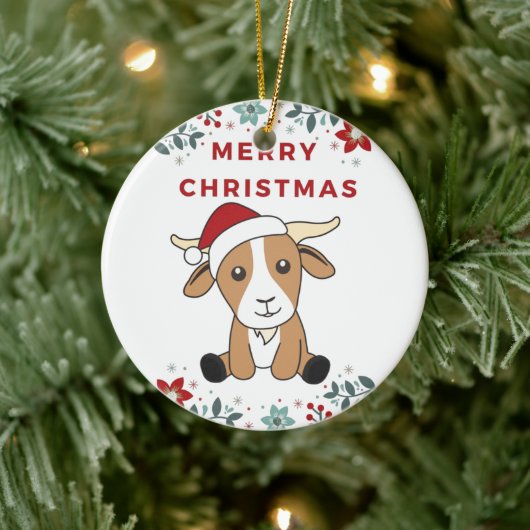 Kerst van geiten Winterdieren Keramisch Ornament (Boom)