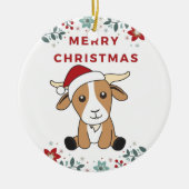 Kerst van geiten Winterdieren Keramisch Ornament (Voorkant)