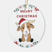 Kerst van geiten Winterdieren Keramisch Ornament (Links)