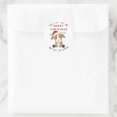 Kerst van geiten Winterdieren: Klassieke ronde Sticker (Tas)