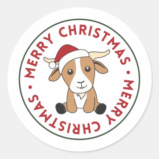 Kerst van geiten Winterdieren: Klassieke ronde Sticker (Voorkant)