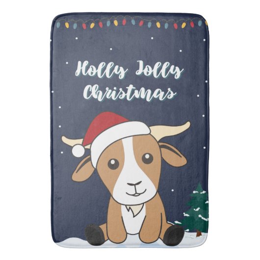 Kerst van geiten Winterdieren — Wisdierbont Badmat (Voorkant Verticaal)