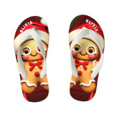 Kerst van Gingerbrood Man op maat Kinder Teenslippers (Voetbed)