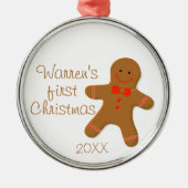 Kerst van Gingerbrood Metalen Ornament (Voorkant)
