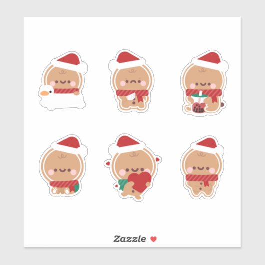 Kerst van Gingerbrood Sticker (Vel)