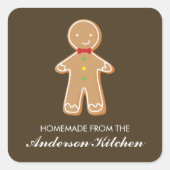 Kerst van Gingerbrood Vierkante Sticker (Voorkant)