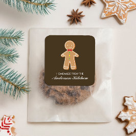 Kerst van Gingerbrood Vierkante Sticker