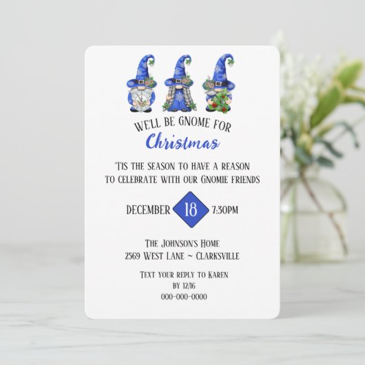 Kerst van Gnome Kaart (Staand voorkant)