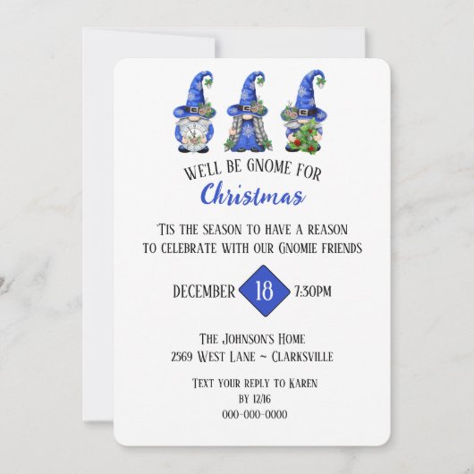Kerst van Gnome Kaart (Voorkant)