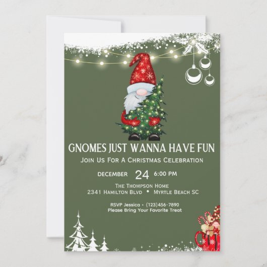 Kerst van Gnome Kaart (Voorkant)