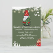 Kerst van Gnome Kaart (Staand voorkant)