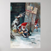  kerst van gnomen en geit poster (Voorkant)