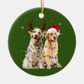 Kerst van Golden Retriever Keramisch Ornament (Voorkant)