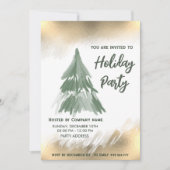 Kerst van gouden waterverf kaart (Voorkant)