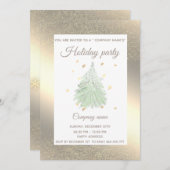 Kerst van gouden waterverf kaart (Voorkant / Achterkant)