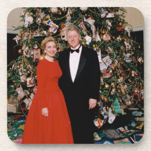 Kerst van het Amerikaanse President Bill Clinton & Bier Onderzetter