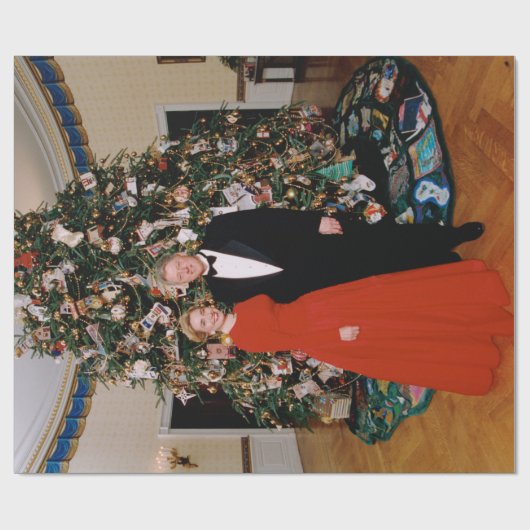 Kerst van het Amerikaanse President Bill Clinton & Cadeaupapier (Vlak)