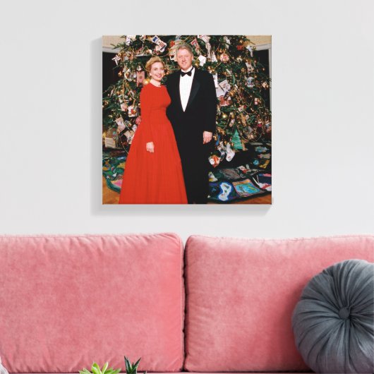 Kerst van het Amerikaanse President Bill Clinton & Canvas Afdruk (Insitu (Woonkamer))