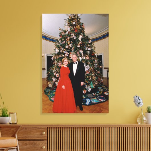 Kerst van het Amerikaanse President Bill Clinton & Canvas Afdruk (Insitu (Woonkamer))