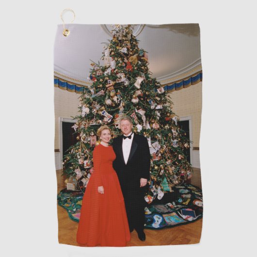 Kerst van het Amerikaanse President Bill Clinton & Golfhanddoek (Voorkant)