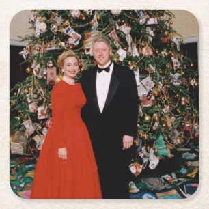 Kerst van het Amerikaanse President Bill Clinton & Kartonnen Onderzetters