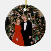 Kerst van het Amerikaanse President Bill Clinton & Keramisch Ornament (Voorkant)