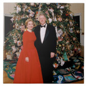 Kerst van het Amerikaanse President Bill Clinton & Tegeltje (Voorkant)