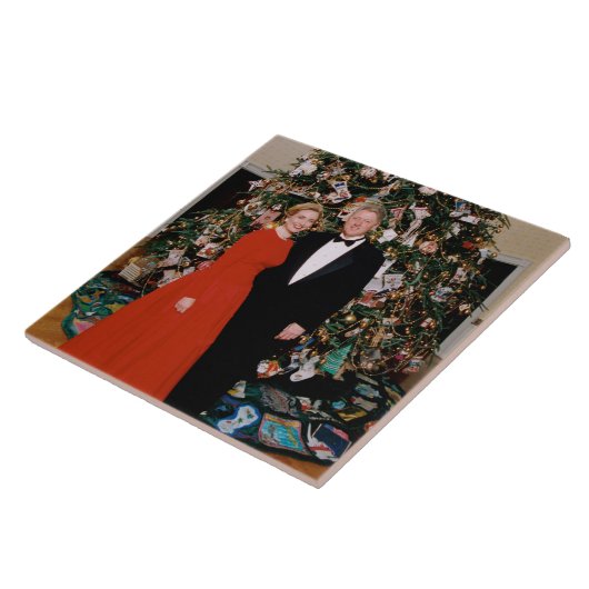 Kerst van het Amerikaanse President Bill Clinton & Tegeltje (Zijkant)