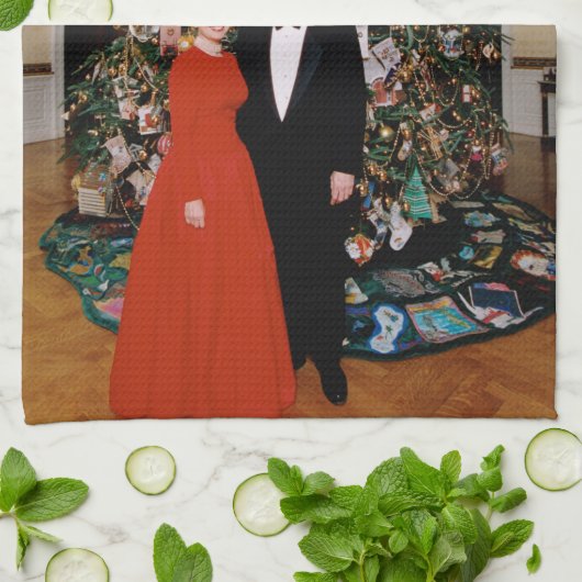 Kerst van het Amerikaanse President Bill Clinton & Theedoek (Gevouwen)