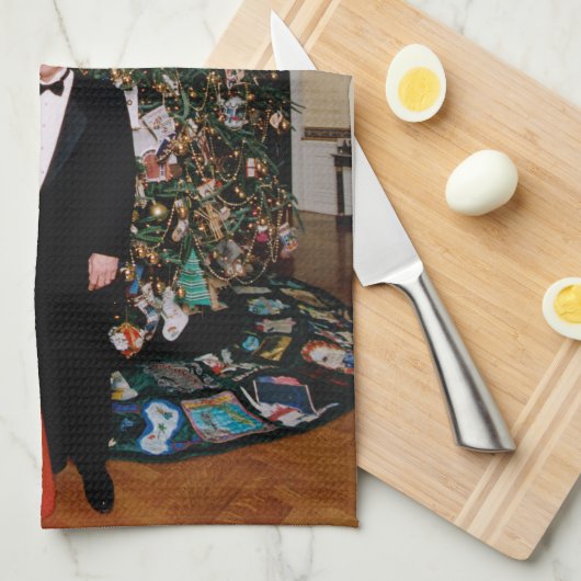 Kerst van het Amerikaanse President Bill Clinton & Theedoek (Quarter Fold)