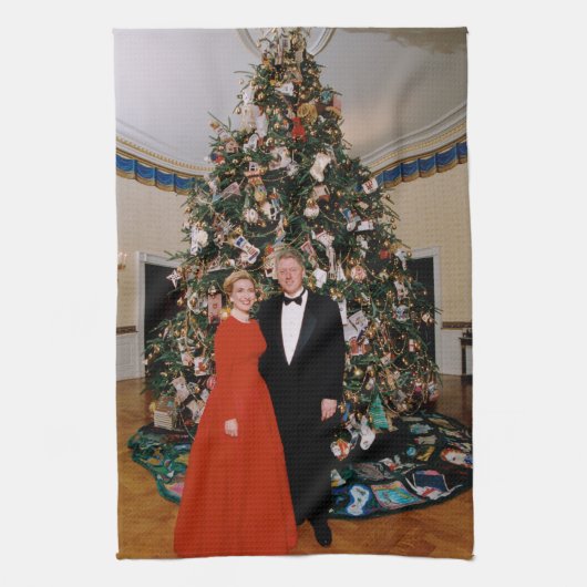 Kerst van het Amerikaanse President Bill Clinton & Theedoek (Verticaal)