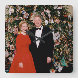 Kerst van het Amerikaanse President Bill Clinton & Vierkante Klok
