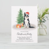 Kerst van het collie Cute-Hondenliefhebber aan de  Kaart (Staand voorkant)
