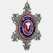 Kerst van het Commando Leger Materiel Tin Sneeuwvlok Ornament (Links)